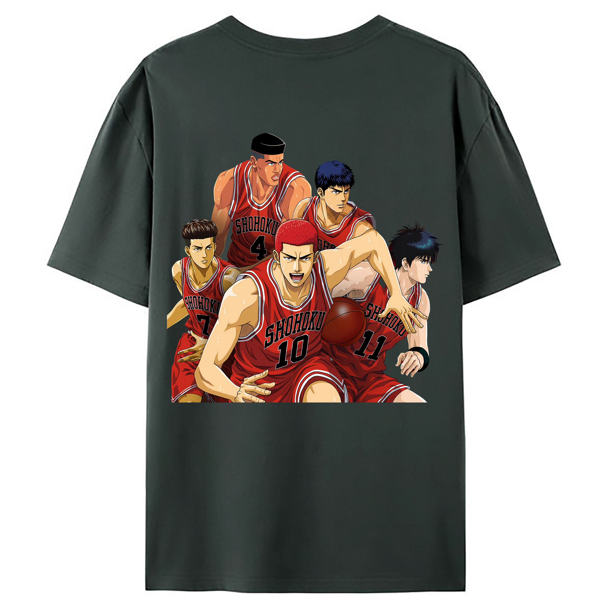 （画像用） SLAM DUNK／スラムダンク 綿100％ メンズ半袖Tシャツ（バックプリント） 通気性